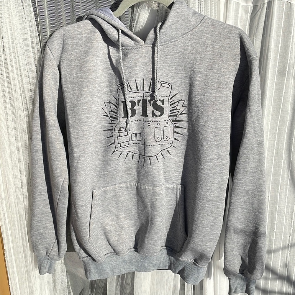 BTS hoodie grey
